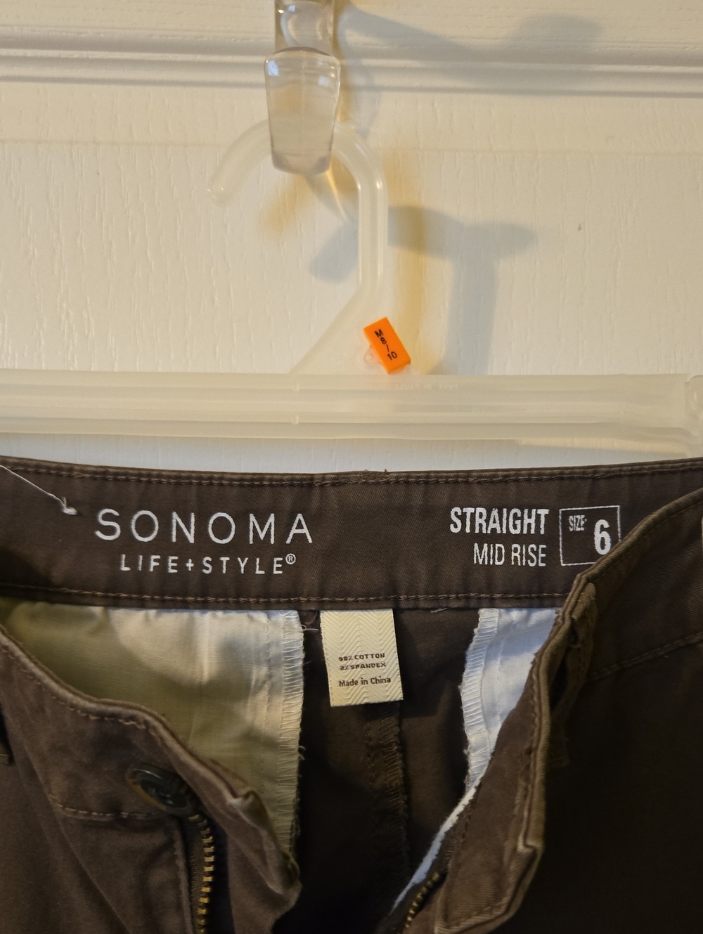 Sonoma Life+Style Straight Mid Rise Pants - Brown